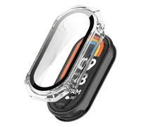CYSUE Case Glass for Xiaomi Mi Band 9 Anti Scratch Protective Cover All-Around PC Screen Protector Bumper for Mi Band 9 Cover Shell Watch Case(Transparent-1)