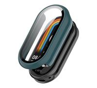CYSUE Case Glass for Xiaomi Mi Band 9 Anti Scratch Protective Cover All-Around PC Screen Protector Bumper for Mi Band 9 Cover Shell Watch Case(Green-2)