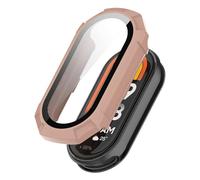CYSUE Case Glass for Xiaomi Mi Band 9 Anti Scratch Protective Cover All-Around PC Screen Protector Bumper for Mi Band 9 Cover Shell Watch Case(Pink-1)