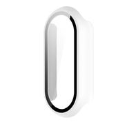 CYSUE Case Glass for Xiaomi Mi Band 9 Anti Scratch Protective Cover All-Around PC Screen Protector Bumper for Mi Band 9 Cover Shell Watch Case(White A)