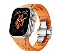CYSUE Fluororubber Band For Apple Watch Sport Strap Ultra 2 49/45/44/42mmS10 46mm 42mm Luxury FKM Soft Strap Iwatch Ultra S10 9 8 7 Se 6 5 Watchbands(O-S,42/44/45mm)