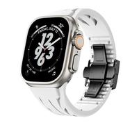 CYSUE Fluororubber Band For Apple Watch Sport Strap Ultra 2 49/45/44/42mmS10 46mm 42mm Luxury FKM Soft Strap Iwatch Ultra S10 9 8 7 Se 6 5 Watchbands(W-B,S10 46mm)