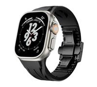 CYSUE Fluororubber Band For Apple Watch Sport Strap Ultra 2 49/45/44/42mmS10 46mm 42mm Luxury FKM Soft Strap Iwatch Ultra S10 9 8 7 Se 6 5 Watchbands(B-B,S10 46mm)