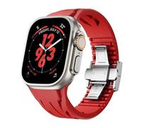 CYSUE Fluororubber Band For Apple Watch Sport Strap Ultra 2 49/45/44/42mmS10 46mm 42mm Luxury FKM Soft Strap Iwatch Ultra S10 9 8 7 Se 6 5 Watchbands(R-S,S10 46mm)