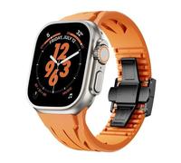 CYSUE Fluororubber Band For Apple Watch Sport Strap Ultra 2 49/45/44/42mmS10 46mm 42mm Luxury FKM Soft Strap Iwatch Ultra S10 9 8 7 Se 6 5 Watchbands(O-B,S10 46mm)