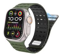 CYSUE For Apple Watch Band 49mm 45mm 44mm 42mm Bands for Women Men, Sport Magnetic Silicone Strap for iWatch SE SE2& Series 9/8/7/6/5/4 Ultra 2/Ultra(Army Green Black)