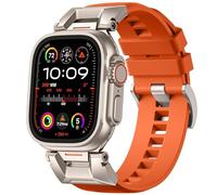 CYSUE For Apple Watch Ultra 2 Band/Apple Watch Ultra Bands For Men, Soft Rugged Sport Bands Replacement Strap For IWatch Ultra 2 Bands For Men 49mm(Orange)