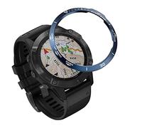 CYSUE For Garmin Fenix 6X/6X Pro/6X Sapphire Watch Bezel Ring Stainless Steel Sculptured Time Units Adhesive Anti-scratch Cover Rings (Color : B Blue White)