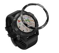 CYSUE For Garmin Fenix 6X/6X Pro/6X Sapphire Watch Bezel Ring Stainless Steel Sculptured Time Units Adhesive Anti-scratch Cover Rings (Color : B Black White)