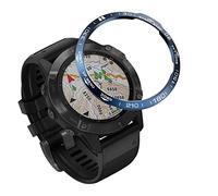 CYSUE For Garmin Fenix 6X/6X Pro/6X Sapphire Watch Bezel Ring Stainless Steel Sculptured Time Units Adhesive Anti-scratch Cover Rings (Color : A Blue White)