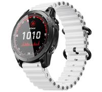 CYSUE For Garmin Fenix 8X/6X Pro Band, 26mm Ocean Silicone Sport Watch Band For Fenix 5X, Fenix 5X Plus, Fenix 7X, Instinct 2X Quatix 6X, Quatix 7X, Enduro 2, Tactix Delta WatchBands(White)