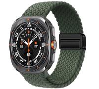 CYSUE For Samsung Galaxy Watch Ultra Strap 47mm Accessories Magnetic Nylon Braided sport Bracelet Correa For Galaxy Watch 7 Ultra WatchBands(Army green)