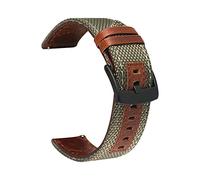 CYSUE Leather Watch Band Straps For 20mm 22mm Universal Bracelet Compatible with most watches with 22MM straps (Color : Army Green, Size : 22mm Universal)