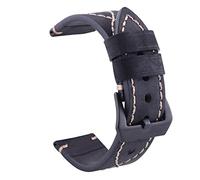 CYSUE Leather Watch Band Straps For 20mm 22mm Universal Bracelet Compatible with most watches with 22MM straps (Color : Black 1, Size : 20mm Universal)