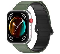 CYSUE Magnetic Loop For Huawei Watch Fit 3 Strap Accessories NEW Silicone Replacement belt Correa Bracelet for Huawei watch fit3 Band Watchbands(Army green black)