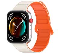 CYSUE Magnetic Loop For Huawei Watch Fit 3 Strap Accessories NEW Silicone Replacement belt Correa Bracelet for Huawei watch fit3 Band Watchbands(Starlight orange)
