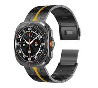 CYSUE Men Stainless Steel Bracelet For Samsung Galaxy Watch Ultra 47mm No Gaps Metal Replacement Wristband For Samsung Watch Ultra 47MM Watchbands(Black Gold)