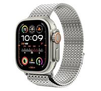 CYSUE Mesh Loop Stainless Steel Magnetic Clasp Band For Apple Watch BAND Ultra 2 49MM Series 10/9/8/7/6/SE/5/4/3/2 38/40/41MM 42/44/45/49mm S10 42MM 46MM Watch Strap(Titanium color,S10 46MM)
