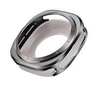 CYSUE Metal Protective Case for Samsung Galaxy Watch Ultra 47mm Aluminium Alloy Cover for Samsung Ultra 7 Screen Protector Accessories(Gray Orange)