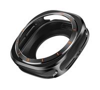 CYSUE Metal Protective Case for Samsung Galaxy Watch Ultra 47mm Aluminium Alloy Cover for Samsung Ultra 7 Screen Protector Accessories(Black Orange)