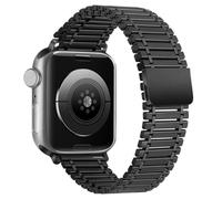 CYSUE Metal Strap for Apple Watch Ultra Band 49mm Series 10/9/8/7 41mm 45mm Steel Wristband Iwatch 6 SE 5 4 3 38mm 40mm 42mm 44mm S10 46mm 42mm Watchbands(Black Black,38 40 41mm)