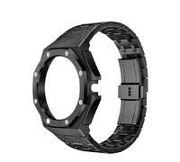 CYSUE Modification Strap Kit for HUAWEI GT Cyber Watch Case WatchBand Stainless Steel Bezel Wristband Replacement Silicome Bracelet(Black)