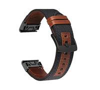 CYSUE New 22 26mm Quickfit Watchband Strap For Garmin Fenix 7 7X 6 6X Pro 5X 5 Plus 3HR 935 Epix Genuine Leather Band Watch Wristband(F,22mm Fenix 5 5Plus)