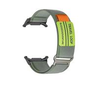 CYSUE Nylon Travel Loop Strap for Samsung Galaxy Watch 7 Ultra 47mm Men Sport Band for Galaxy 7 47mm ultra NO Gaps Curved End Bracelet Watchbands(07 green)