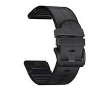 CYSUE Quickfit Watch Strap For Garmin Fenix 7 7X 6 6X Pro 5X 5 Plus 3HR 935 945 S60 Genuine Leather Silicone Smart Watch 22 26mm Wristband (Color : Preto, Size : 26mm Fenix 3 3HR)