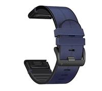 CYSUE Quickfit Watch Strap For Garmin Fenix 7 7X 6 6X Pro 5X 5 Plus 3HR 935 945 S60 Genuine Leather Silicone Smart Watch 22 26mm Wristband (Color : Blue, Size : Forerunner 935 945)