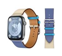 CYSUE Retro Loop For Huawei Watch Fit 3 Strap Italian cowhide Leather Bracelet Wristband Quick Replacement Belt Correa Watchbands For Huawei Fit 3 Fit 2 Watch band(Blue white 23,Fit 3)