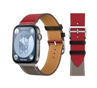 CYSUE Retro Loop For Huawei Watch Fit 3 Strap Italian cowhide Leather Bracelet Wristband Quick Replacement Belt Correa Watchbands For Huawei Fit 3 Fit 2 Watch band(Black red gray 15,Fit 3)
