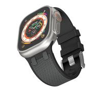 CYSUE Rubber Watch Band For Apple Watch Band 49mm 45mm 44mm Rubber Watchbands 10th 46mm 42mm Waterproof Strap(Black Gray,38/40/41mm)