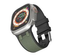 CYSUE Rubber Watch Band For Apple Watch Band 49mm 45mm 44mm Rubber Watchbands 10th 46mm 42mm Waterproof Strap(Green Black,S10 46mm)
