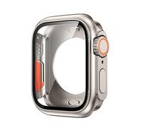 CYSUE Screen Protector Cover for Apple Watch S10 46MM S10 42MM 45mm 44mm 40mm 41mm Hard PC Front Rear Bumper Case iwatch 10 9 8 7 SE 6 5 4 Change(Titanium,41mm)
