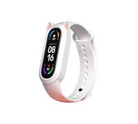 CYSUE Silicone Case Cat Earmuffs Strap for Xiaomi Series MiBand 8 7 6 5 4 3 Soft and Breathable TPU Material band for Miband Wristband(White,For Miband 7 6 5 4 3)