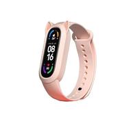 CYSUE Silicone Case Cat Earmuffs Strap for Xiaomi Series MiBand 8 7 6 5 4 3 Soft and Breathable TPU Material band for Miband Wristband(Pink,For Miband 8)