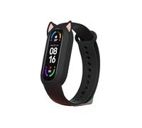CYSUE Silicone Case Cat Earmuffs Strap for Xiaomi Series MiBand 8 7 6 5 4 3 Soft and Breathable TPU Material band for Miband Wristband(Black,For Miband 8)