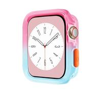 CYSUE Silicone Case for Apple Watch case 45mm 44MM 41MM 40MM TPU Cover Protection Bumper Shell for iWatch Series 9 8 7 6 SE 5 4 case(Rose Blue,44MM 45MM)