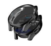 CYSUE Soft TPU Watch Case for Samsung Watch 5 40mm with Screen Protector for Galaxy Watch 5 44mm All-Inclusive Bumper Cover(Black,Watch 5 44mm)