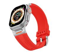 CYSUE Sports Strap Suitable For Apple Watch S10 46mm 49 Ultra S10 42MM 45 44 40 38mm Elastic Silicone Strap Suitable For IWatch 10/9/8/7/SE/6/4/5/3 Watchbands(Red,S10 42MM)