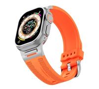 CYSUE Sports Strap Suitable For Apple Watch S10 46mm 49 Ultra S10 42MM 45 44 40 38mm Elastic Silicone Strap Suitable For IWatch 10/9/8/7/SE/6/4/5/3 Watchbands(Orange,For iwatch S10 46mm)