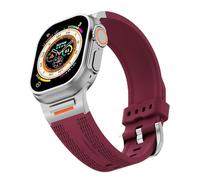 CYSUE Sports Strap Suitable For Apple Watch S10 46mm 49 Ultra S10 42MM 45 44 40 38mm Elastic Silicone Strap Suitable For IWatch 10/9/8/7/SE/6/4/5/3 Watchbands(WineRed,For Ultra 2 1 49mm)