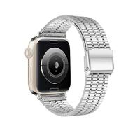 CYSUE Stainless Steel Strap For Apple Watch Band Ultra 2 49mm 44mm 45mm 41mm 42mm 40mm S10 46mm 42mm Metal Bracelet For Iwatch Series 10 9 8 7 6 SE 5 4 Watchbands(Silver,38/40/41mm)