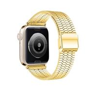 CYSUE Stainless Steel Strap For Apple Watch Band Ultra 2 49mm 44mm 45mm 41mm 42mm 40mm S10 46mm 42mm Metal Bracelet For Iwatch Series 10 9 8 7 6 SE 5 4 Watchbands(Gold,38/40/41mm)