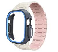 CYSUE TPU Case Silicone Strap for Apple Watch Band Ultra 2 49mm 45mm 44mm 41mm Protective Case Bracelet for Iwatch Series 9 8 7 6 5 4 Watchbands(StarP BU,45mm)