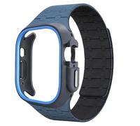 CYSUE TPU Case Silicone Strap for Apple Watch Band Ultra 2 49mm 45mm 44mm 41mm Protective Case Bracelet for Iwatch Series 9 8 7 6 5 4 Watchbands(Blue BU,41mm)