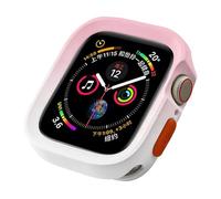 CYSUE TPU Cover for Apple Watch Series Ultra 49mm 9 8 7 41mm 45mm Bumper Frame Shell Cases for iWatch 6 5 SE 4 40 44mm Case(Pink White,44mm)