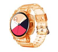 CYSUE TPU Transparent Band+Case Watchband Straps For Samsung Galaxy Active 2 40mm Sport Strap Case (Color : Orange, Size : For Active 2 40mm)