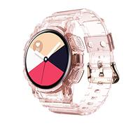 CYSUE TPU Transparent Band+Case Watchband Straps For Samsung Galaxy Active 2 40mm Sport Strap Case (Color : Rose pink, Size : For Active 2 40mm)